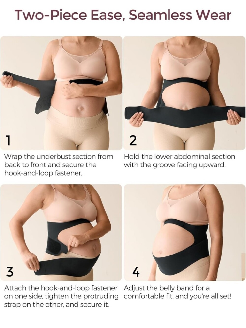 Momcozy Maternity Pregnancy Waistband Xl Oyster Pink - Picture 3 of 4